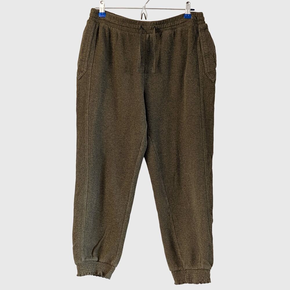 Wrap London Olive Heather 100% Cotton Drawstring Jogger Pants US 8 Lounge Travel